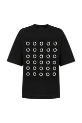 Metal Ring Detailed T-Shirt